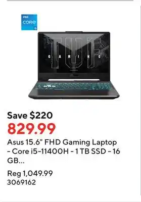 Staples Asus 15.6 fhd gaming laptop - core i5-11400h - 1 tb ssd - 16 gb ram - windows 11 home - graphite black offer