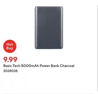 Staples Basic tech 5000mah power bank charcoal offer