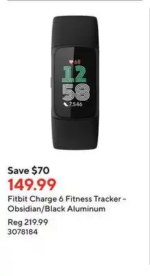 Staples Fitbit charge 6 fitness tracker - obsidian/black aluminum offer