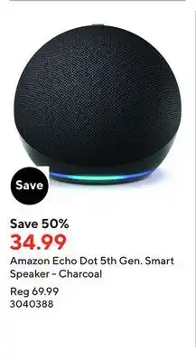 Staples Amazon echo dot 5th gen. smart speaker - charcoal offer