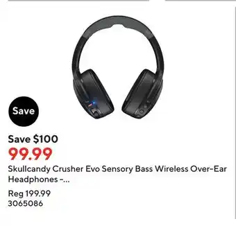 Staples Skullcandy crusher evo sensory bass wireless over-ear headphones - true black offer