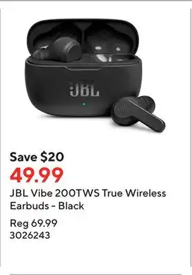 Staples Jbl vibe 200tws true wireless earbuds - black offer