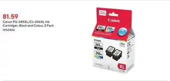 Staples Canon pg-245xl/cl-246xl ink cartridges, black and colour, 2 pack offer