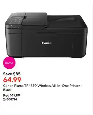 Staples Canon pixma tr4720 wireless all-in-one printer - black offer
