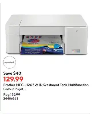 Staples Brother mfc-j1205w inkvestment tank multifunction colour inkjet printer offer