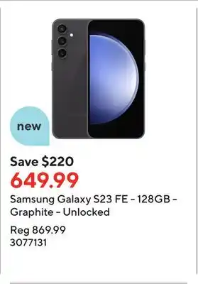 Staples Samsung galaxy s23 fe - 128gb - graphite - unlocked offer