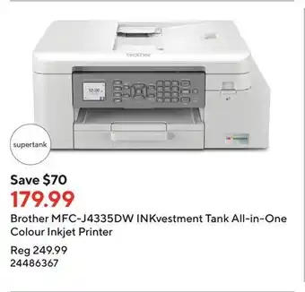 Staples Brother mfc-j4335dw inkvestment tank all-in-one colour inkjet printer offer