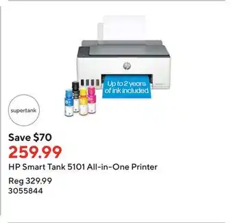 Staples Hp smart tank 5101 all-in-one printer offer