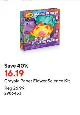 Staples Crayola paper flower science kit offer