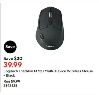 Staples Logitech triathlon m720 multi-device wireless mouse - black offer