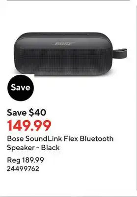 Staples Bose soundlink flex bluetooth speaker - black offer