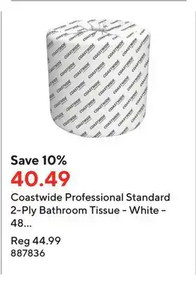 Staples Coastwide professional standard 2-ply bathroom tissue - white - 48 pack offer