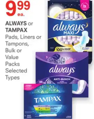 IDA Pharmacy Always or tampax offer