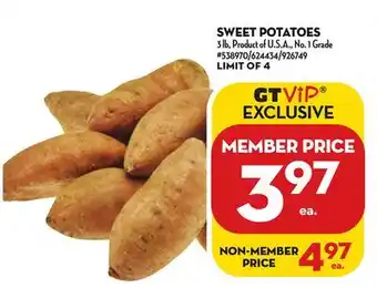 Giant Tiger Sweet potatoes offer