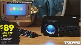 Giant Tiger Proscan projector with screen bundle offer