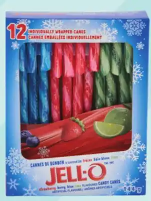 Giant Tiger Jell-o candy canes of pirouline wafers offer