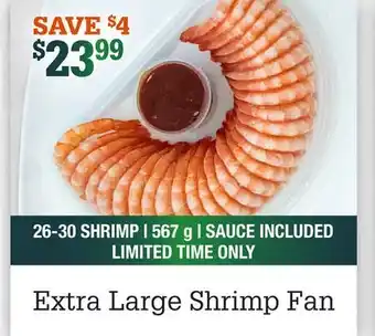 M & M Food Market Extra large shrimp fan offer