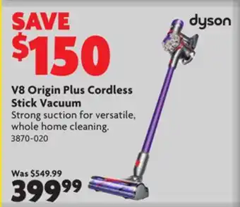 Home Hardware V8 origin plus cordless stick vacuum offer
