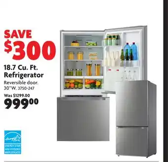 Home Hardware 18.7 cu. ft. refrigerator offer