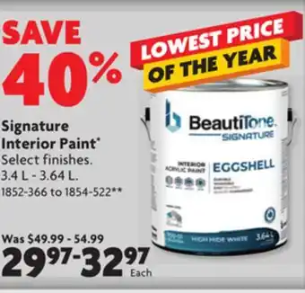 Home Hardware Signature interior paint offer