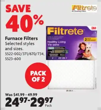 Home Hardware Furnace filters offer