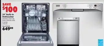 Home Hardware 24 built-in dishwasher offer