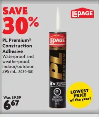 Home Hardware Pl premium construction adhesive offer