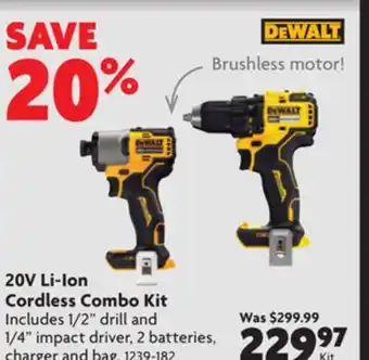 Home Hardware 20v li-ion cordless combo kit offer