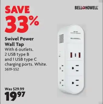 Home Hardware Swivel power wall tap offer