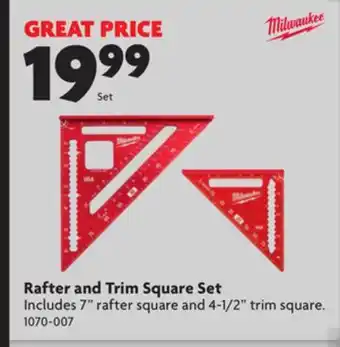 Home Hardware Rafter and trim square set offer