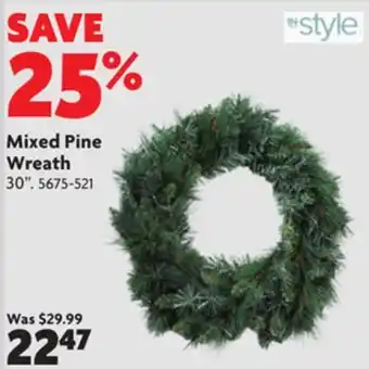 Home Hardware Mixed pine wreath offer