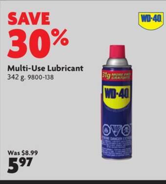 Home Hardware Multi-use lubricant offer