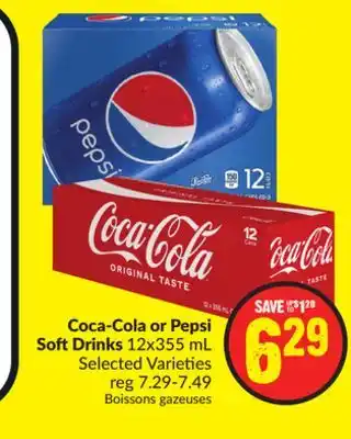 FreshCo Coca-cola or pepsi soft drinks 12x355 ml selected varieties offer