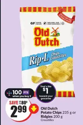 FreshCo Old dutch potato chips 235 g or ridgies 200 g offer