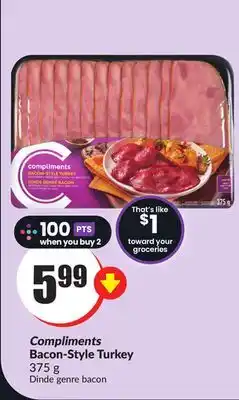 FreshCo Compliments bacon- style turkey 375 g offer
