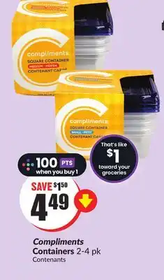 FreshCo Compliments containers 2-4 pk offer