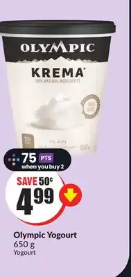 FreshCo Olympic yogurt 650 g offer