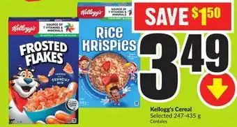 FreshCo Kellogg's cereal selected 247-435g offer