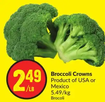 FreshCo Broccoli crowns product of usa or mexico 5.49/kg offer