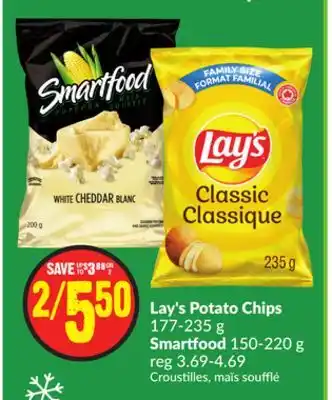 FreshCo Lay's potato chips 177-235 g smartfood 150-220 g offer