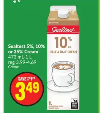 FreshCo Sealtest 5% ,10% or 35% cream 473ml- 1l offer