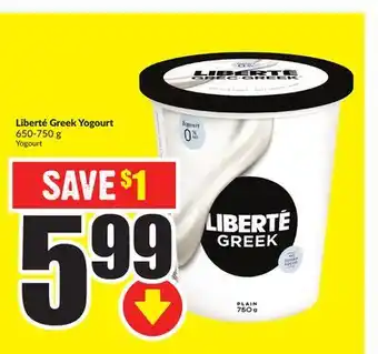 FreshCo Liberte greek yogurt 650-750 g offer
