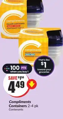 Chalo FreshCo Compliments containers 2-4 pk offer