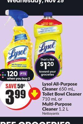 Chalo FreshCo Lysol all-purpose cleaner 650 ml, bowl 710 ml multi 1.2 offer
