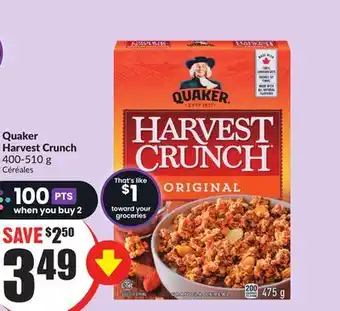 Chalo FreshCo Quaker harvest crunch 400-510 g offer