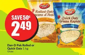 Chalo FreshCo Dan-d pak rolled or quick oats 1 kg offer