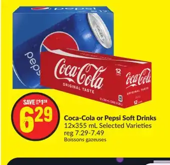 Chalo FreshCo Coca-cola or pepsi soft drinks 12x355 ml selected varieties offer
