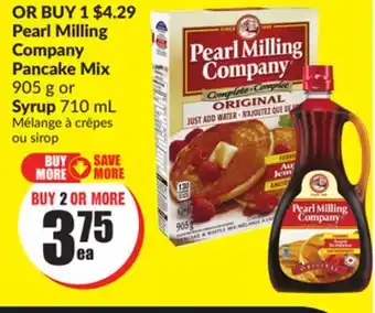 Chalo FreshCo Pearl milling company pancake mix 905 g or syrup ml offer