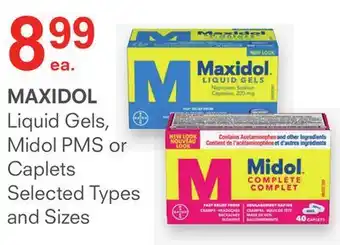 Remedy's RX Maxidol liquid gels, midol pms or caplets offer