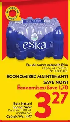 Walmart Eska natural spring water offer